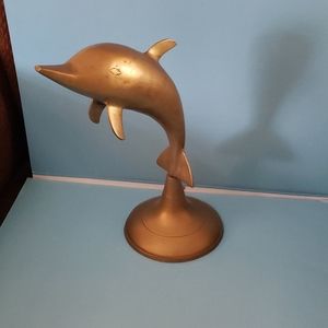 Brass Dolphin Statue